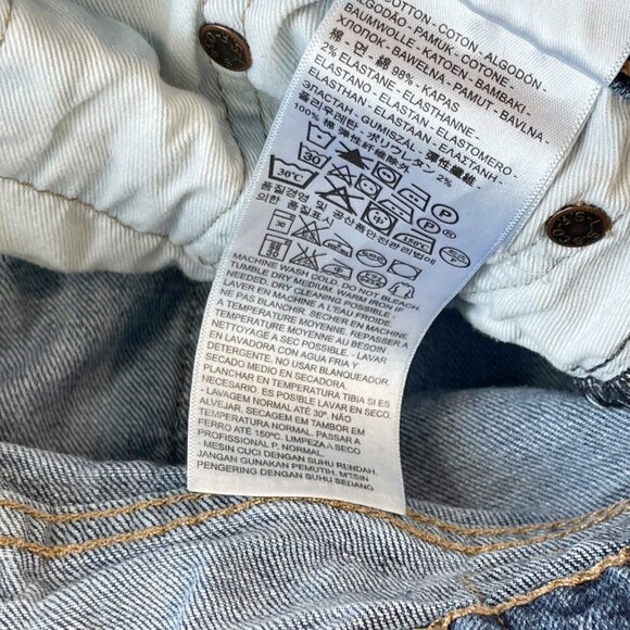 Levi's 504 Mens High Rise Straight Denim Jeans Blue 33 Medium Wash Pockets Zip - Picture 5 of 14